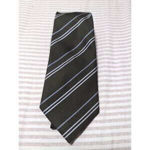 Used Jacques Farre Green Striped Men's Tie 3.5" X 59"
